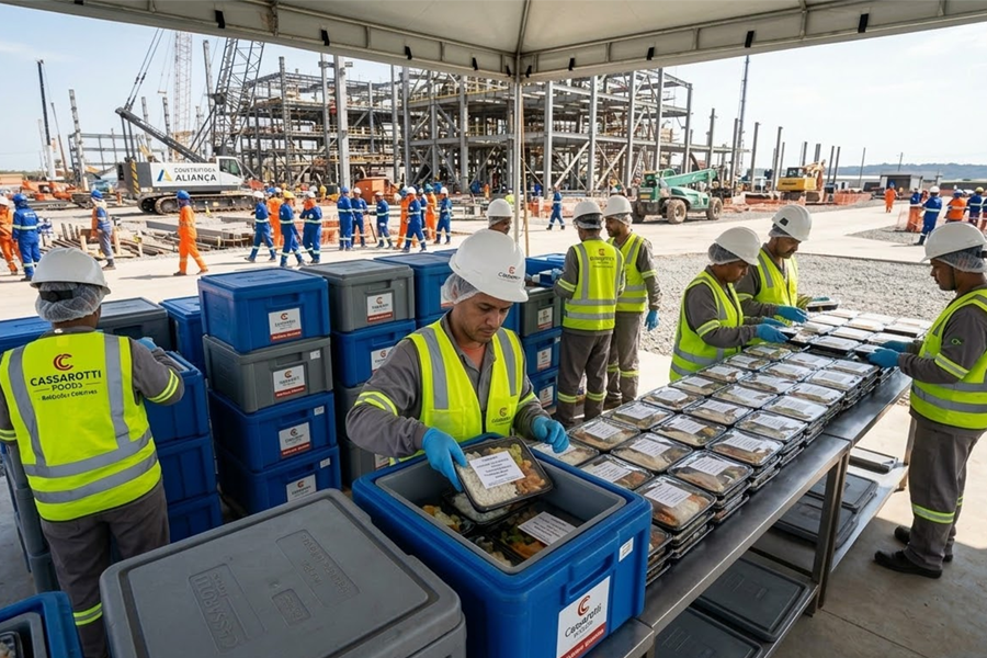 Refeições coletivas para canteiros de obras